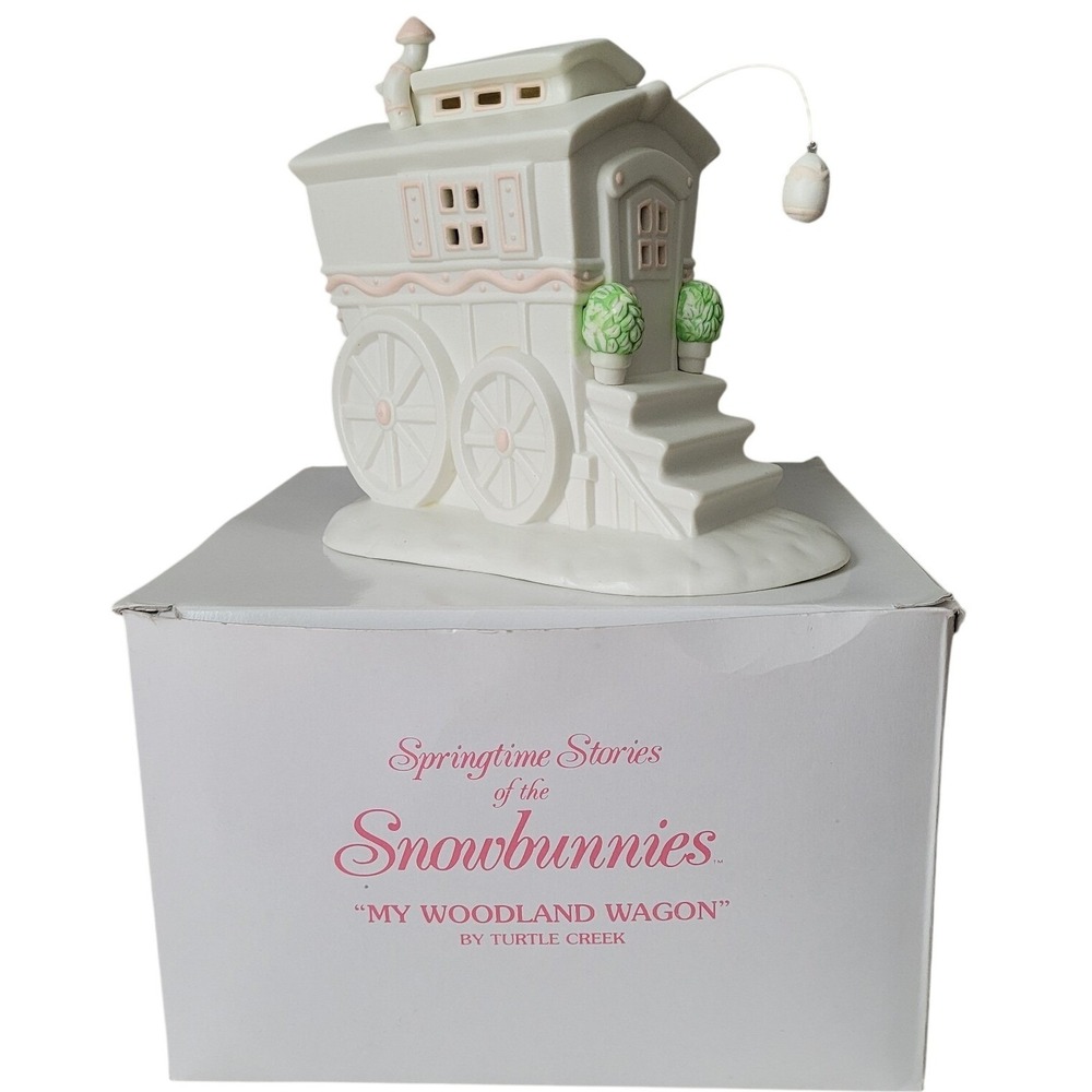 Vintage Dept 56 Snowbunnies My Woodland Wagon Springtime Stories Figurine W/ Box